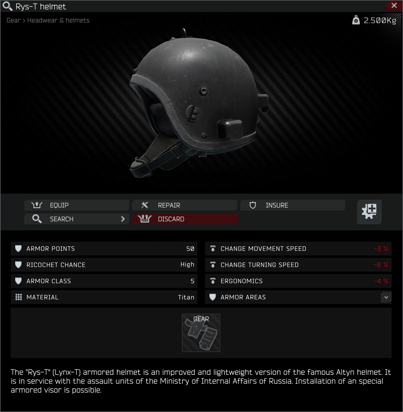 Rys-T helmet - Escape from Tarkov Wiki*